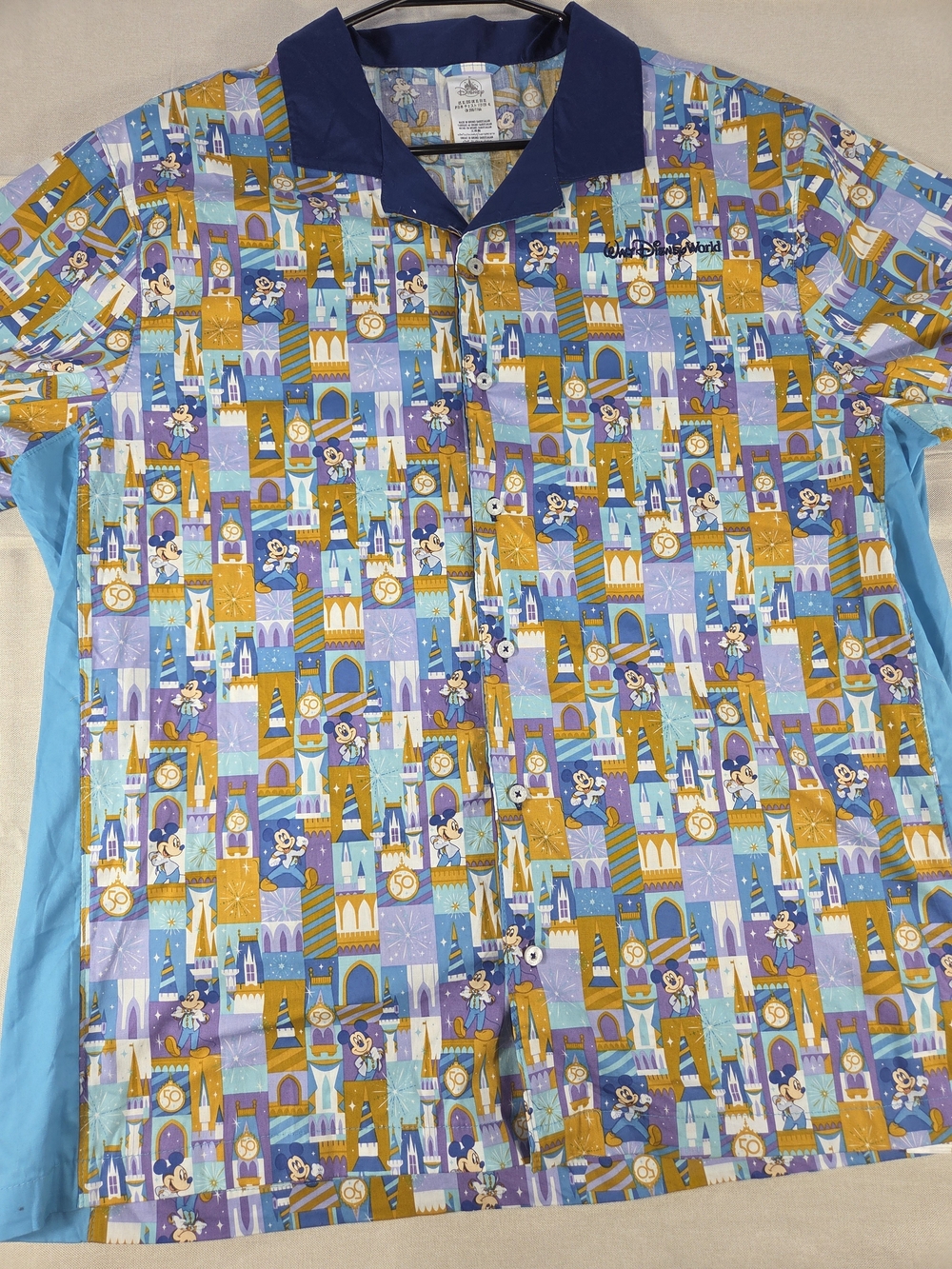 Disney Parks Walt Disney World 50th Anniversary Button Up Shirt XL